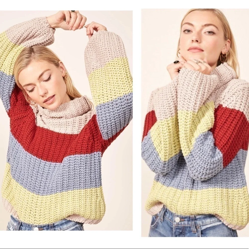 Reformation La Ligne Collaboration Color Me Happy Turtleneck Sweater